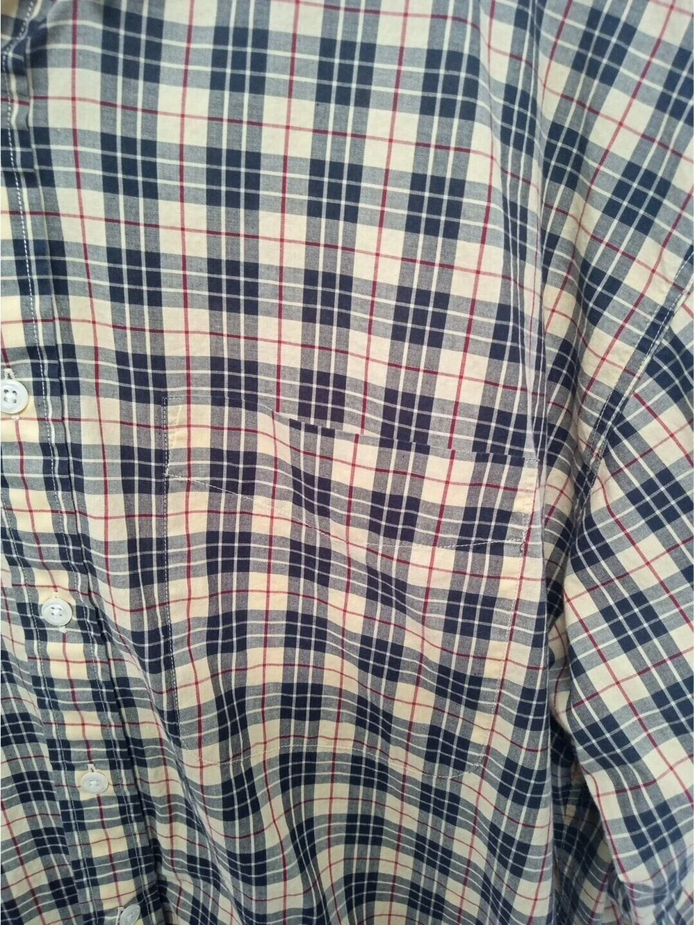 J. Crew Shirt Men's XL Yellow Tartan Plaid Preppy Vibrant Button Up Casual